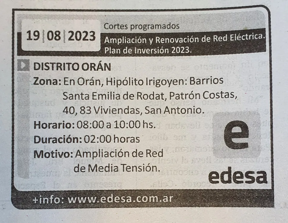 cortes edesa